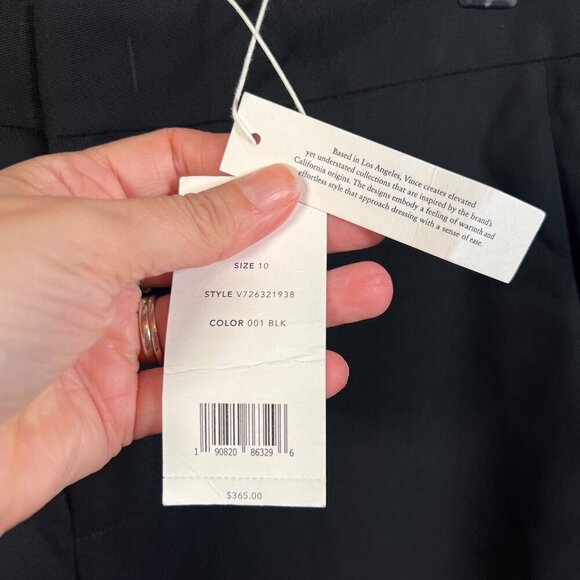 Vince Wide Leg Cropped Pants Size 10 Black Wool Blend Career Work Office - Picture 7 of 12